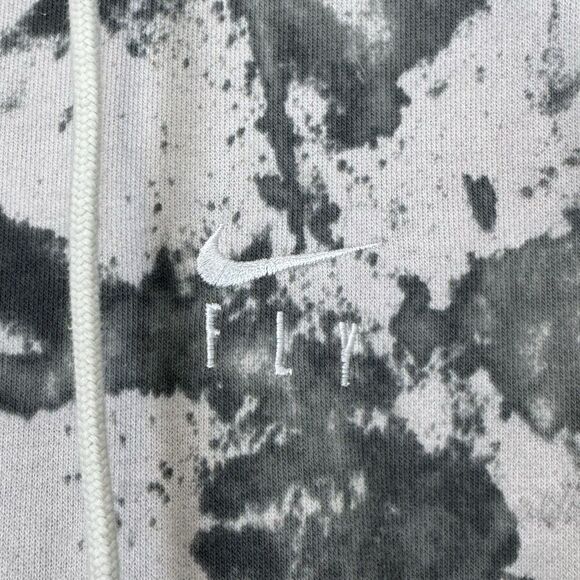 Nike Womens Standard Issue Hoodie XL Paint Splatter Gray Zip Pocket FLY Logo - Picture 4 of 9